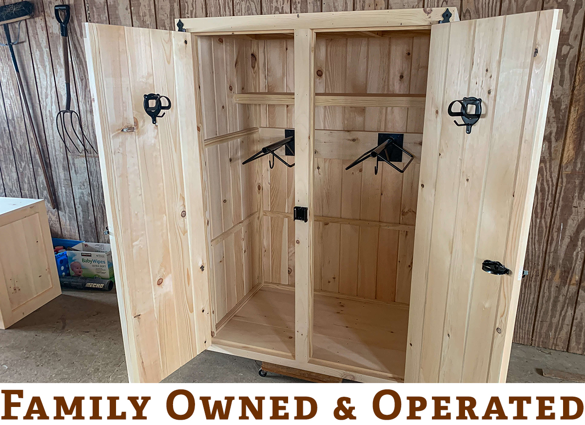 Example of EK Tack Cabinets & Custom Pine Furnishings' Pine Tack Cabinet