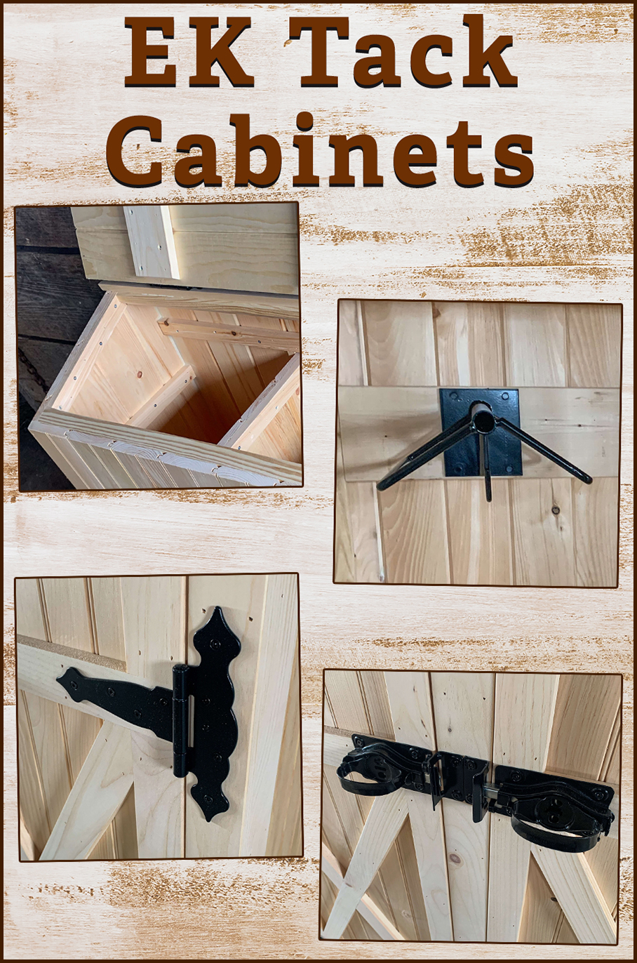 Collage of EK Tack Cabinets & Custom Pine Furnishings' Products