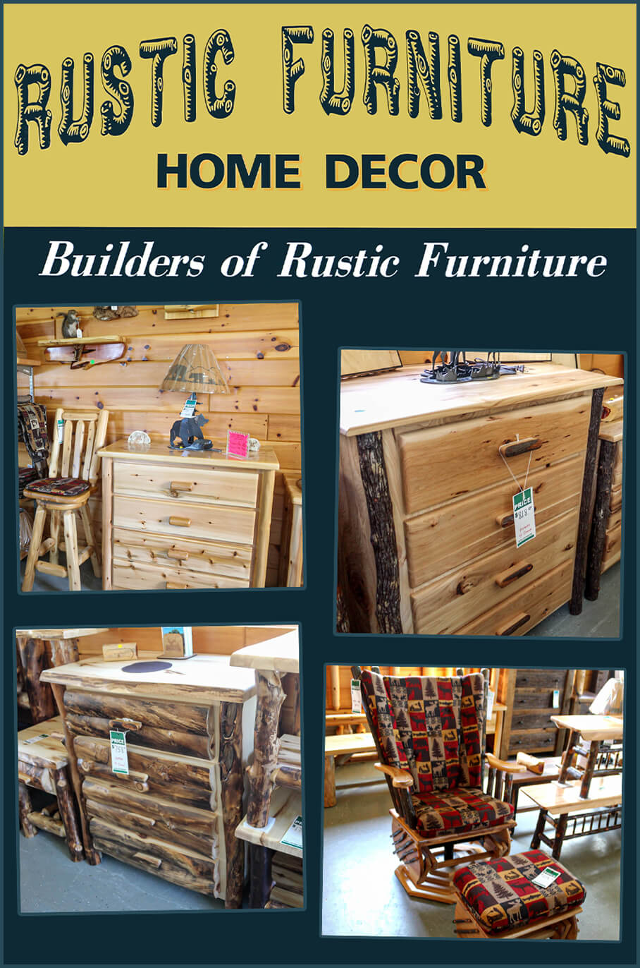 Collage of Rustic Furniture Home Decor's Products