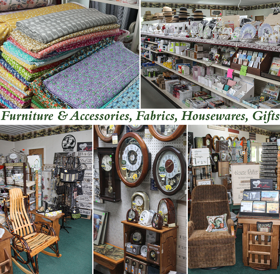 Collage of Meadow Ridge Variety Store & Woodcrafts' Products 