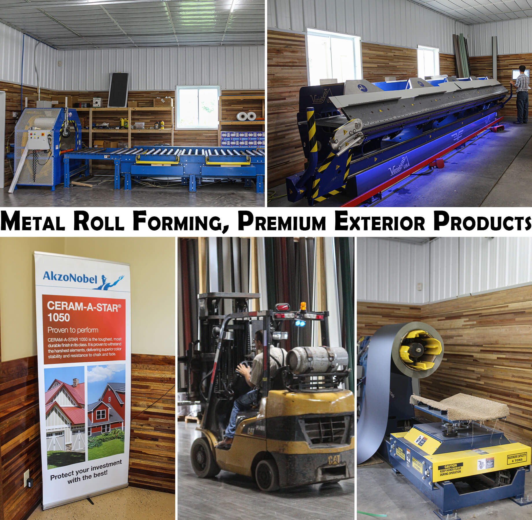 Collage of Northeast Metal Roofing & Siding's Warehouse and Products