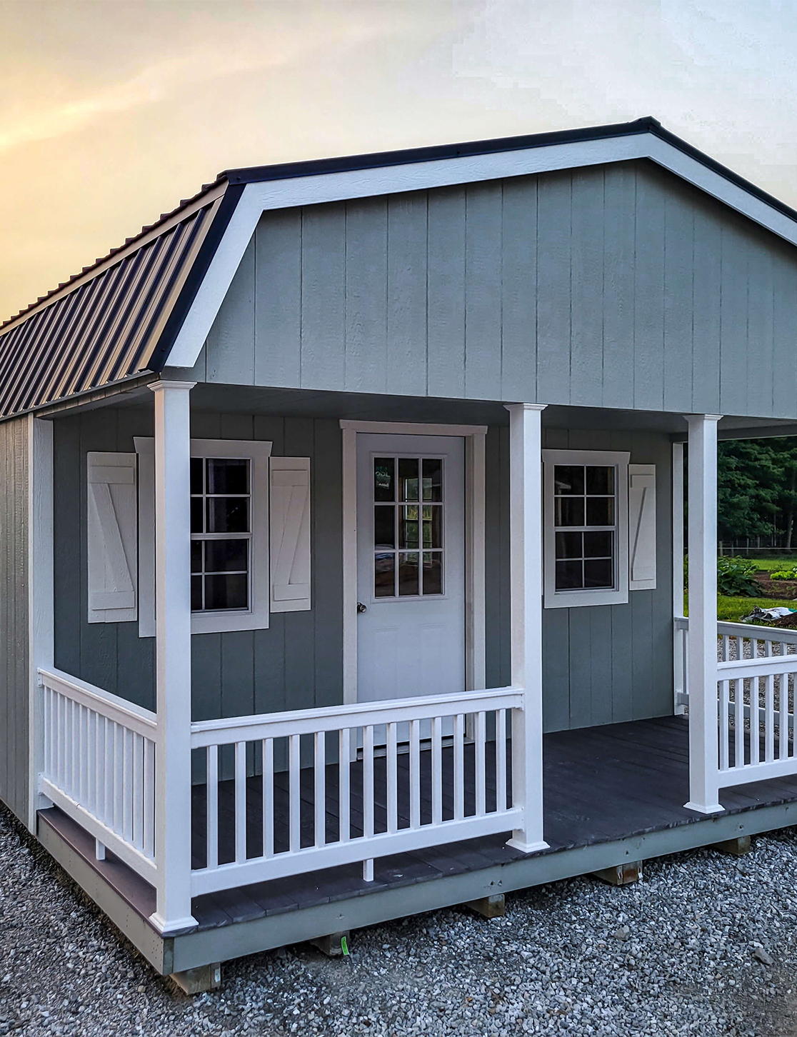 Shed with Porch and Metal Roof