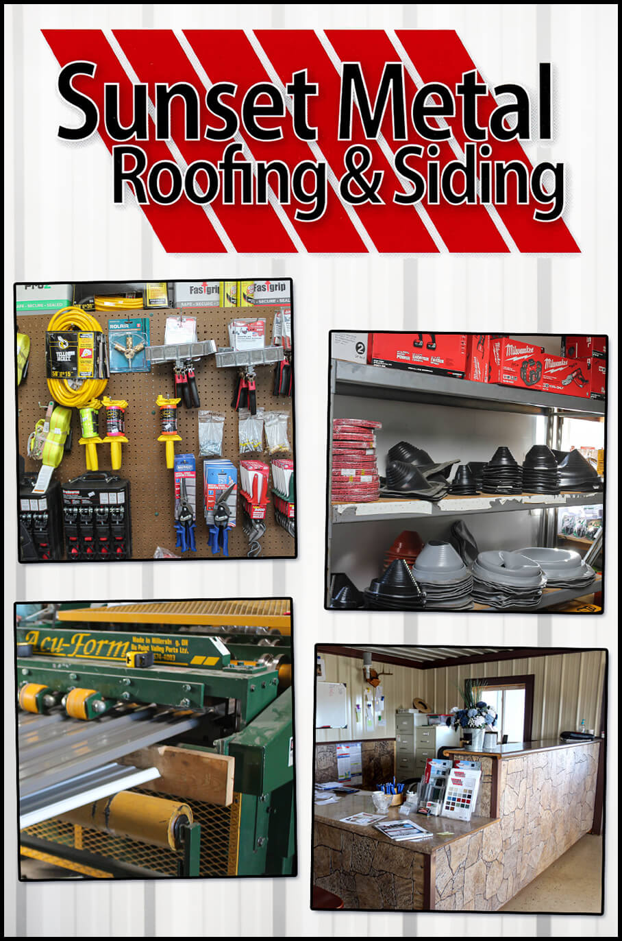 Collage of Sunset Metal Roofing & Siding's Products