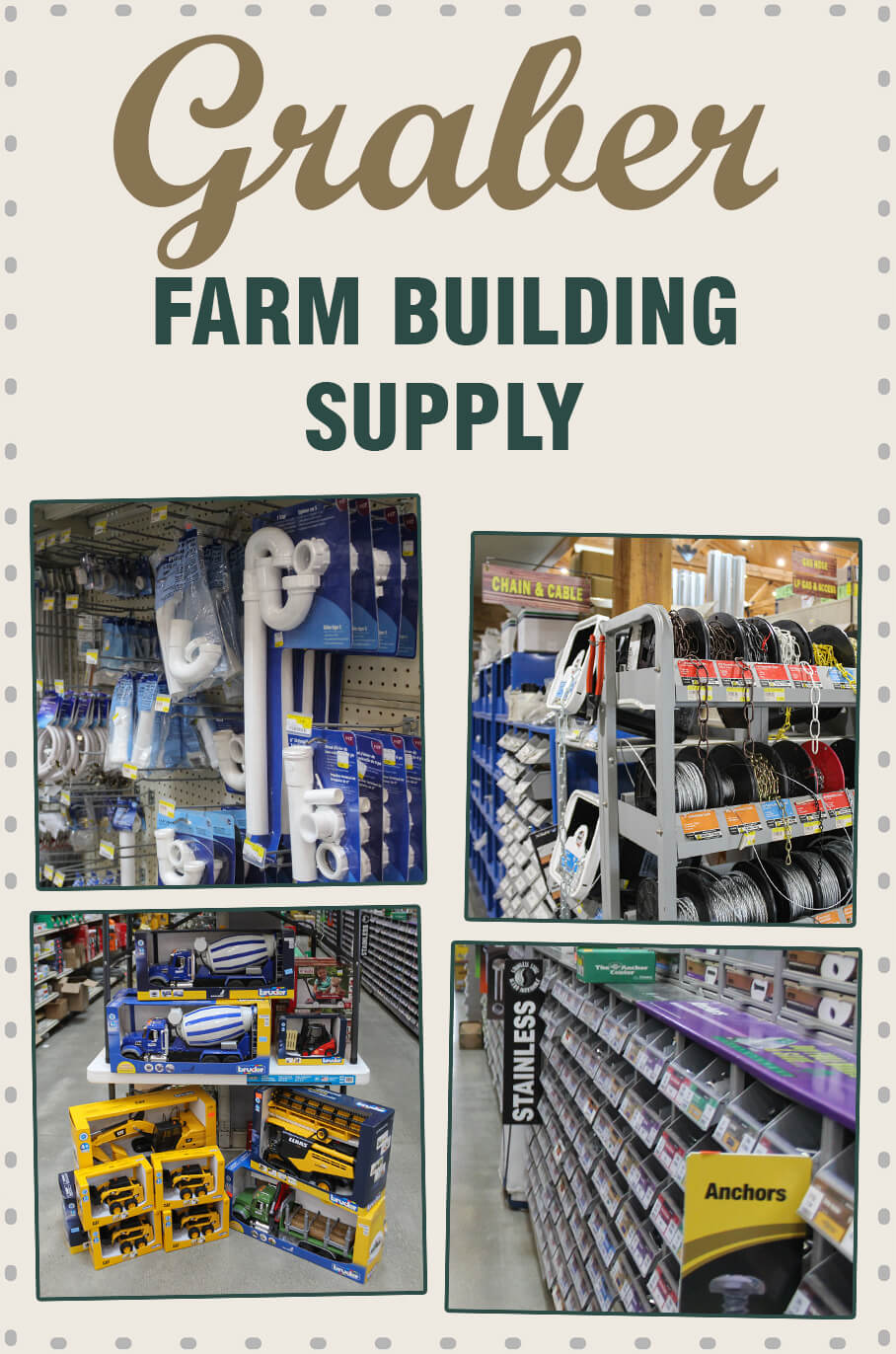 Collage of Graber Farm Building Supply's Products