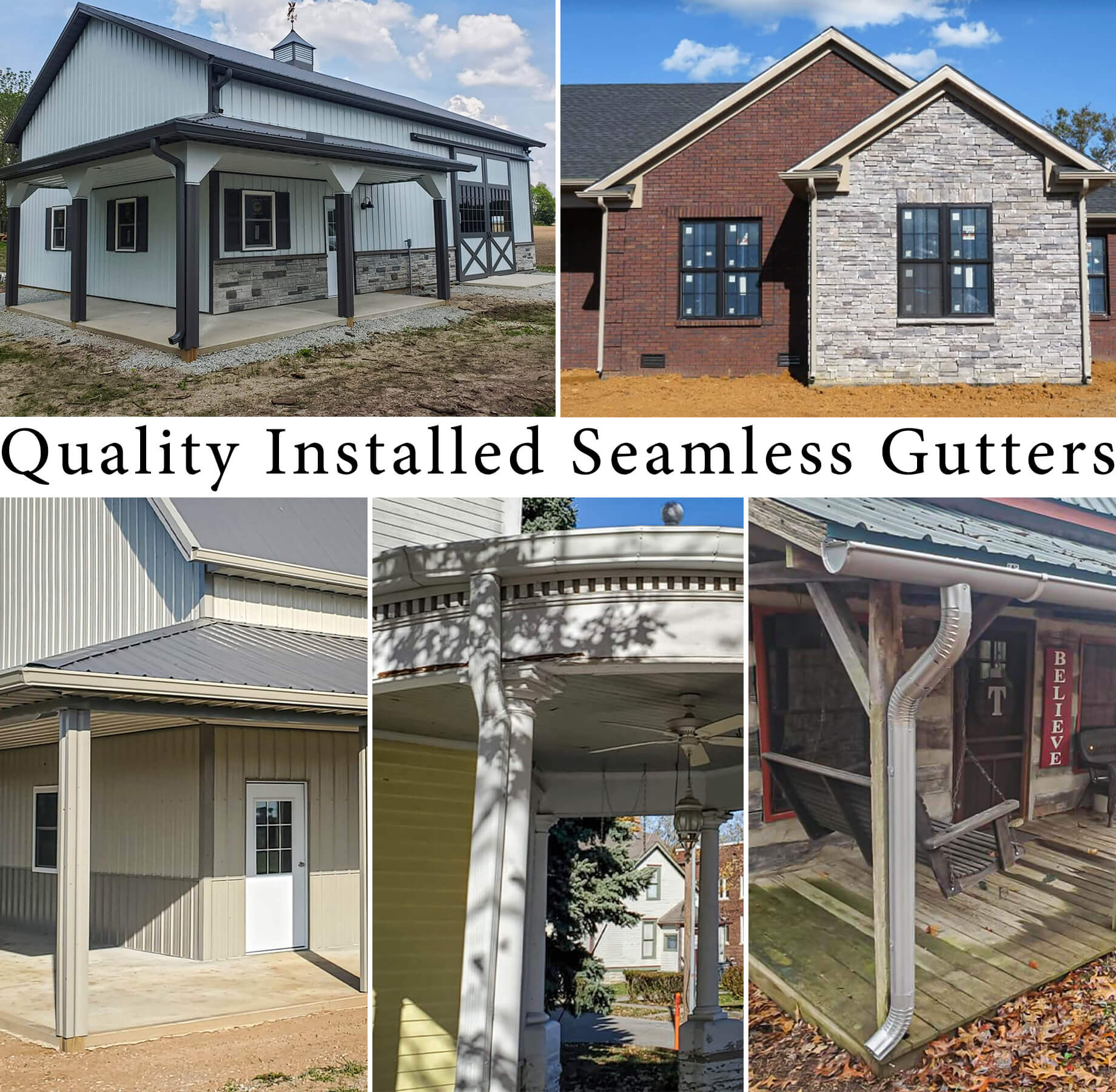 Collage of Superior Seamless Gutters' Work