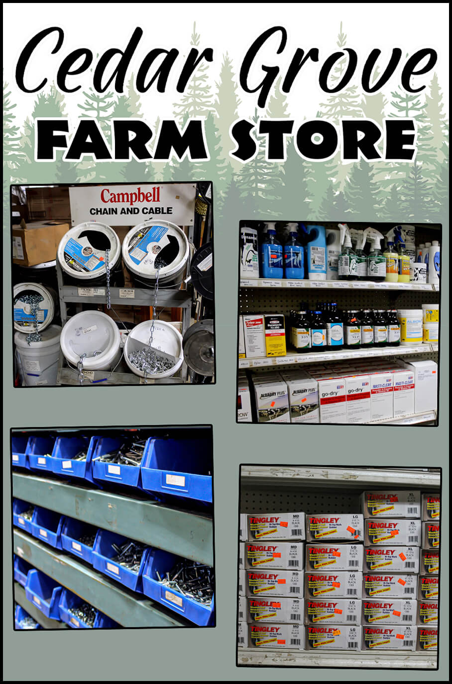 Collage of Cedar Grove Farm Store's Products