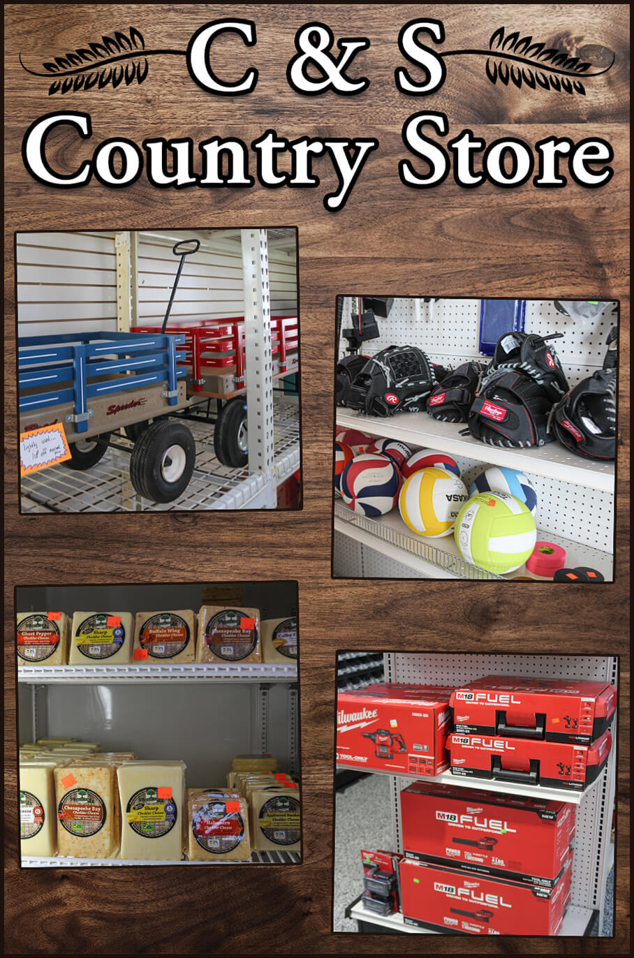 Collage of C & S Country Store's Products