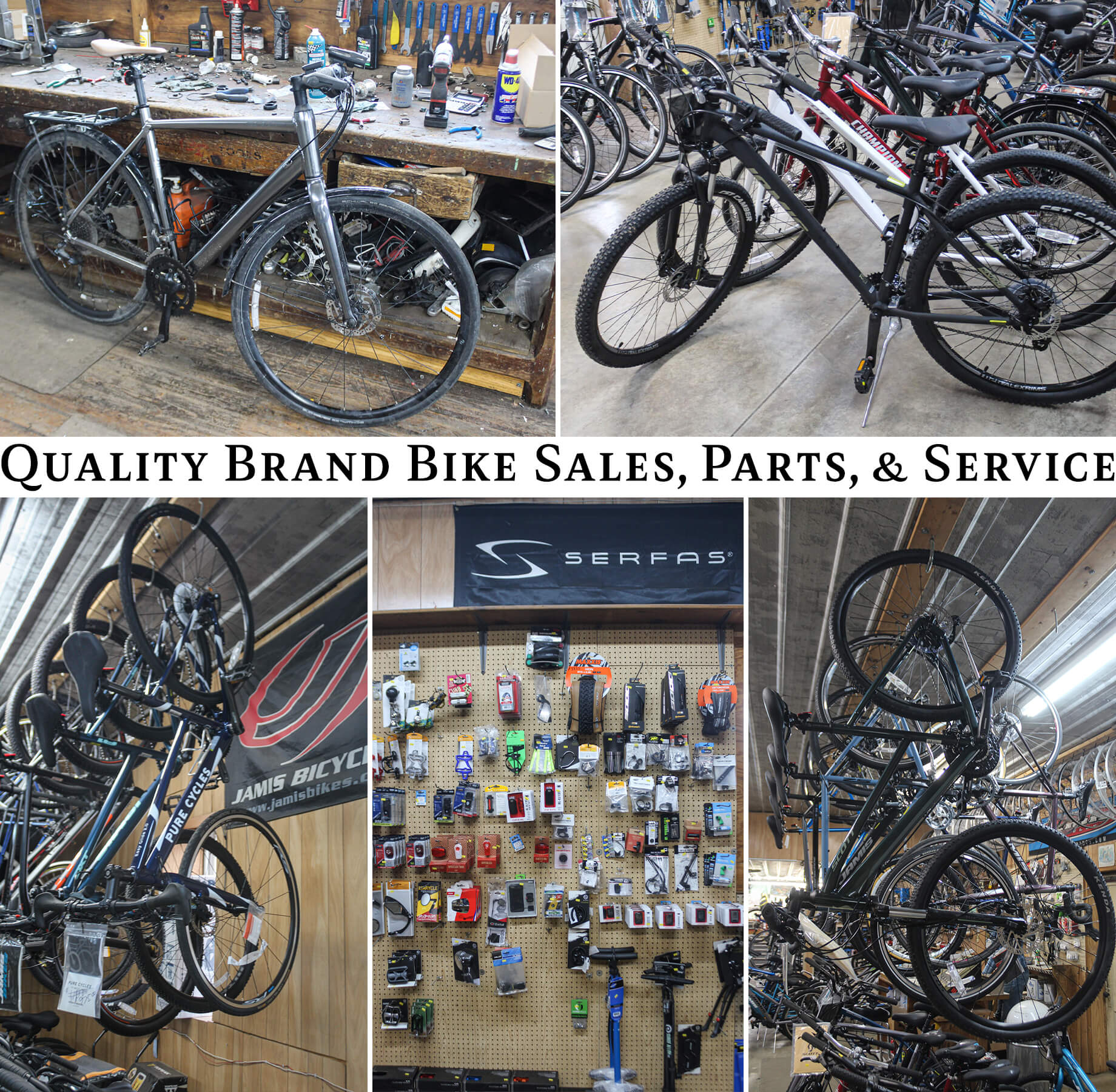 Collage of Horning's Bike Shop's Products