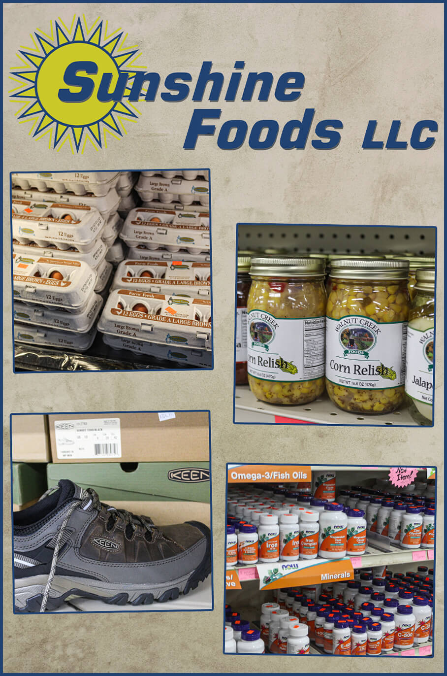 Collage of Sunshine Foods' Products