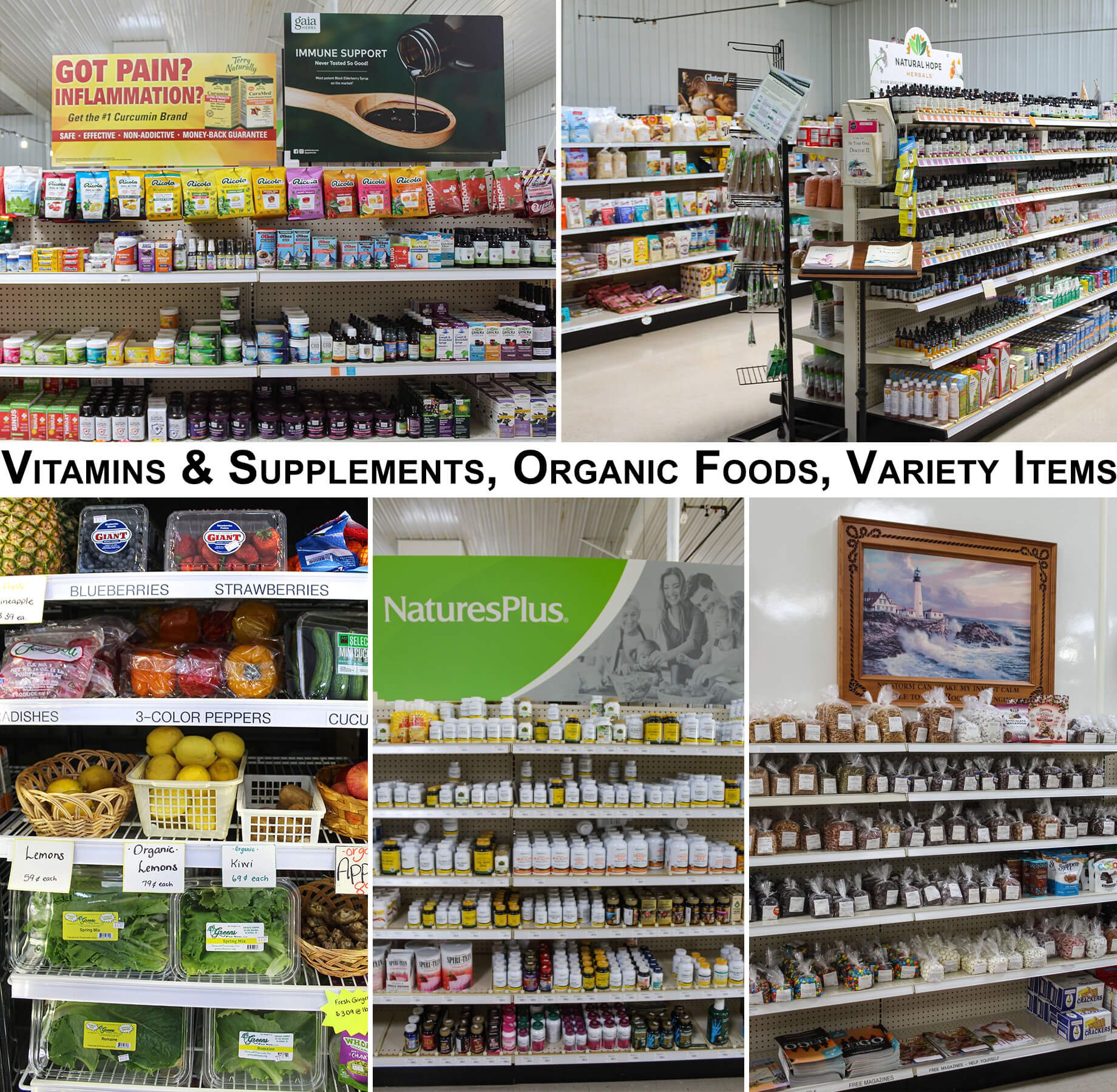 Collage of Family Health Foods' Products