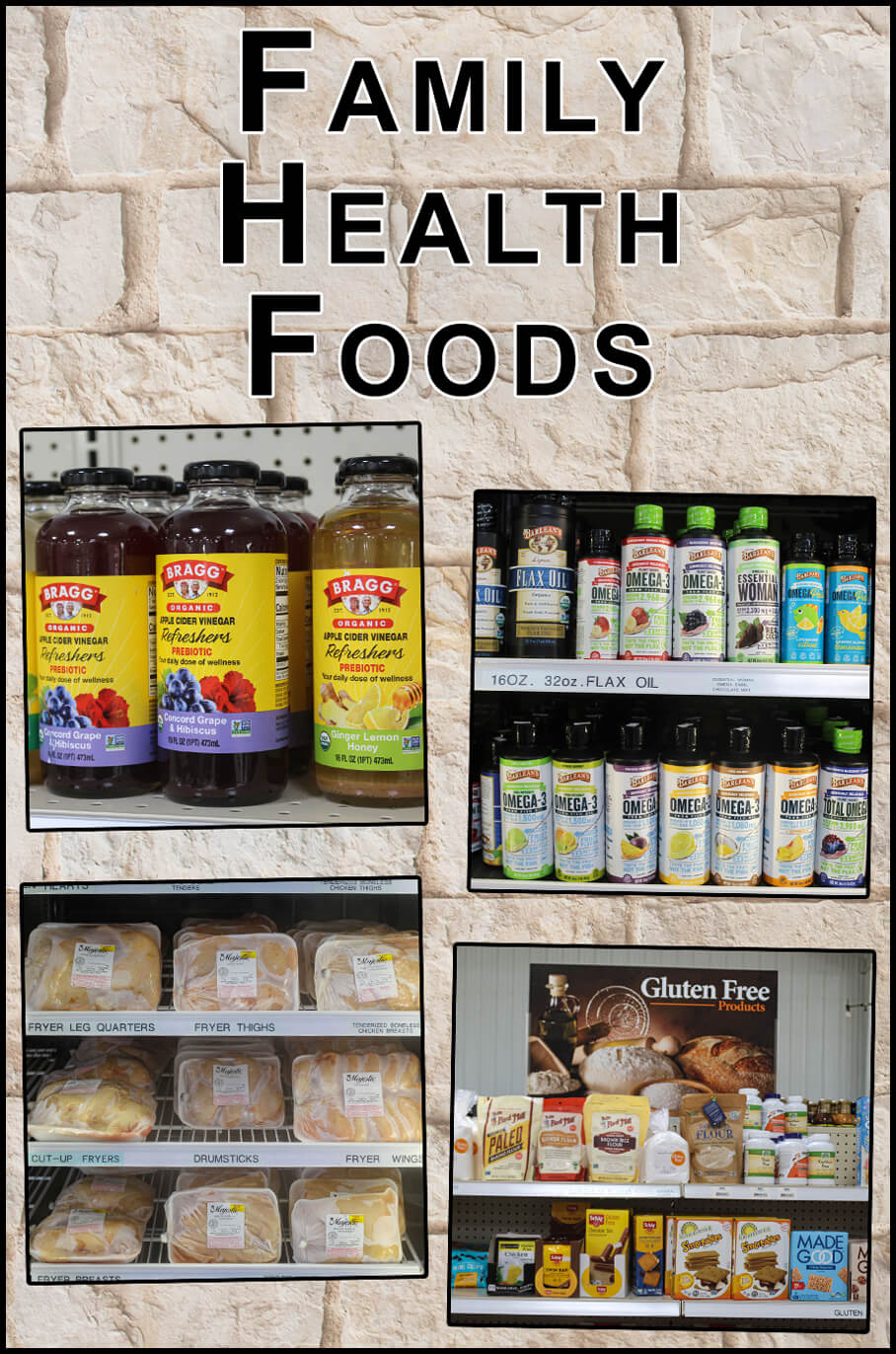 Collage of Family Health Foods' Products