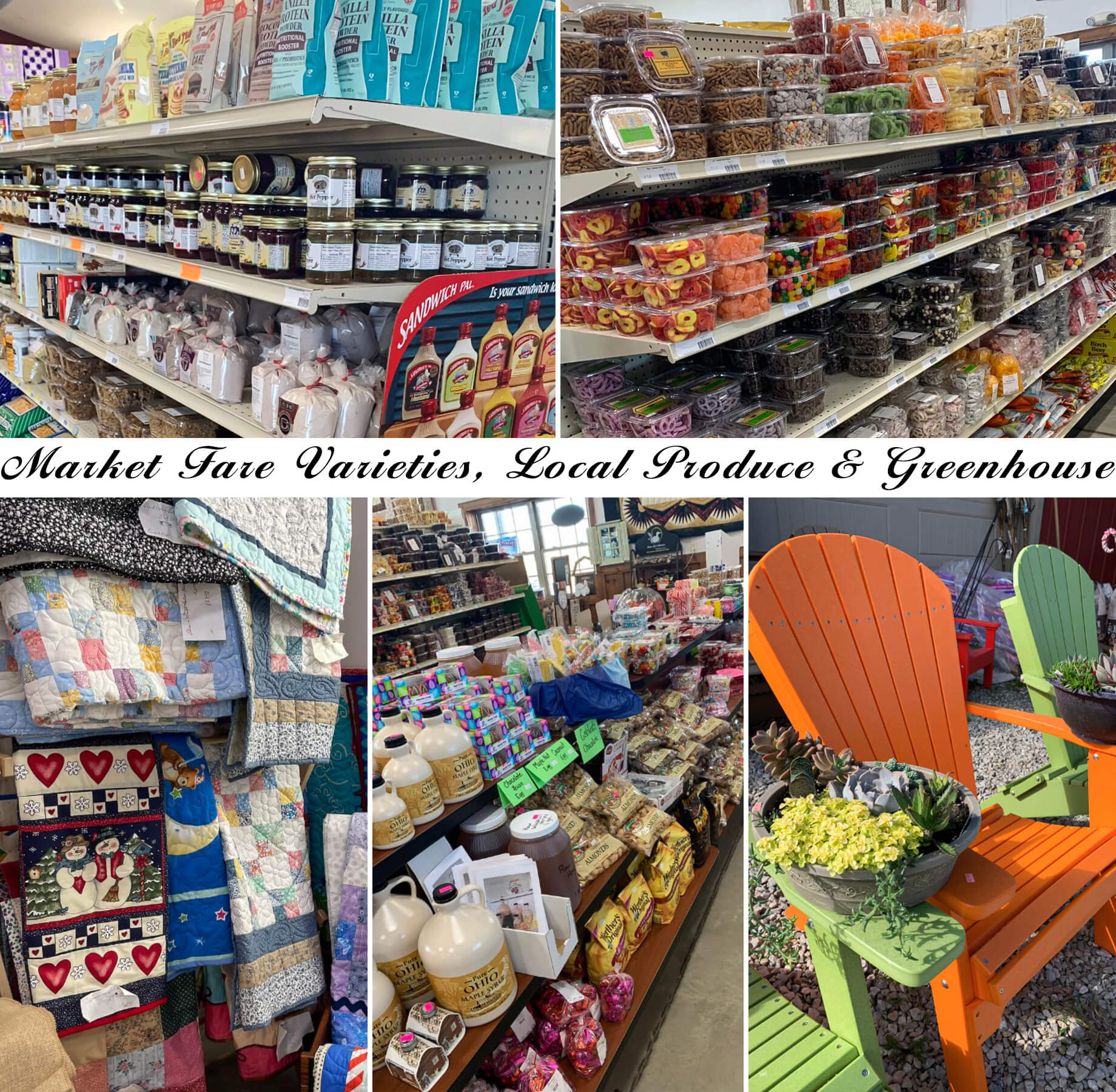 Collage of Burky's Farm Market's Goods