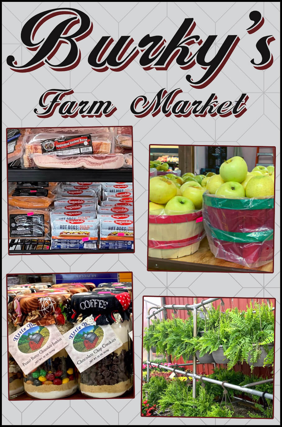 Collage of Burky's Farm Market's Goods