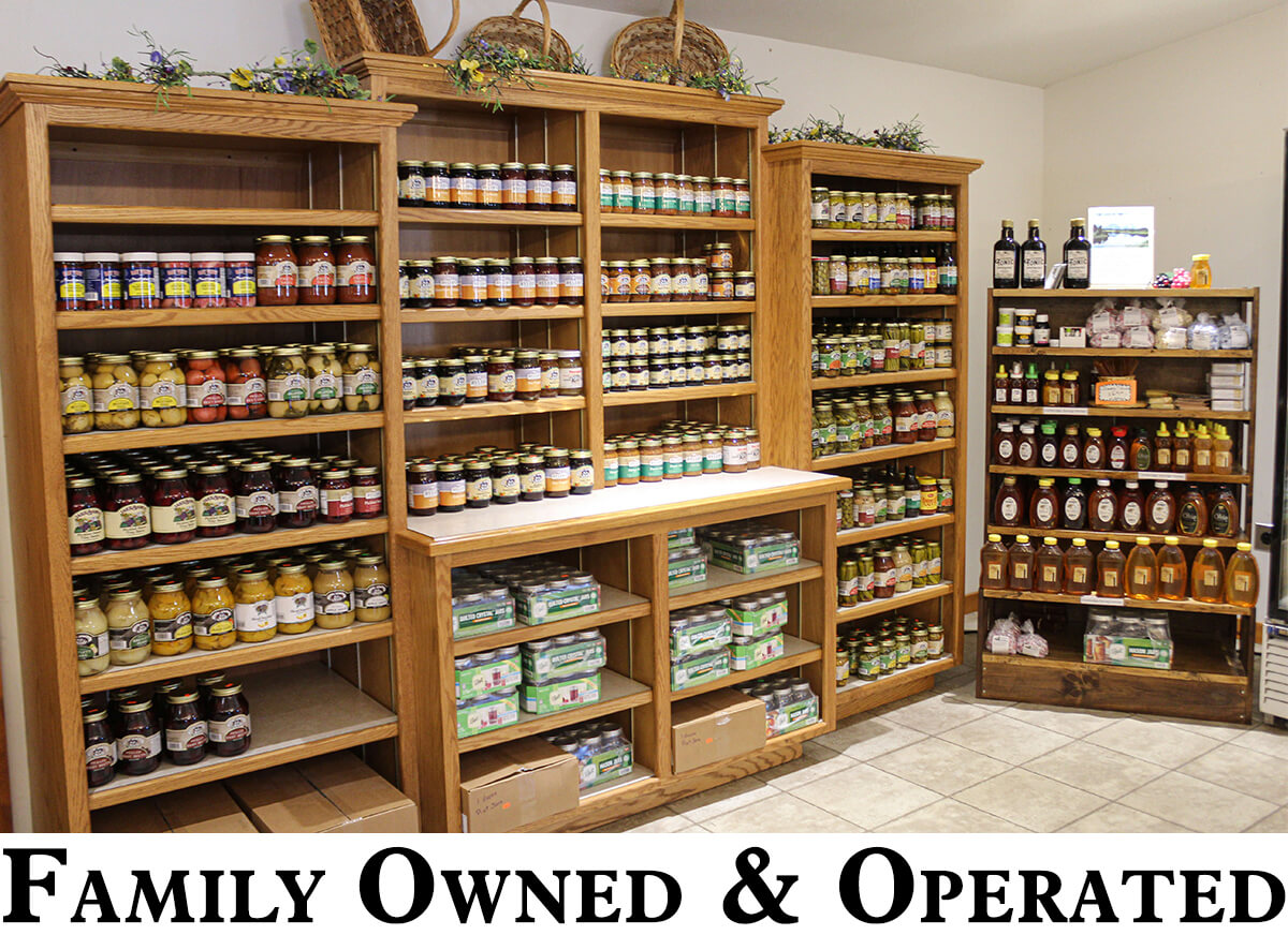 Shelves of Jams, Preserves, and Honey at Countryside Farm Market