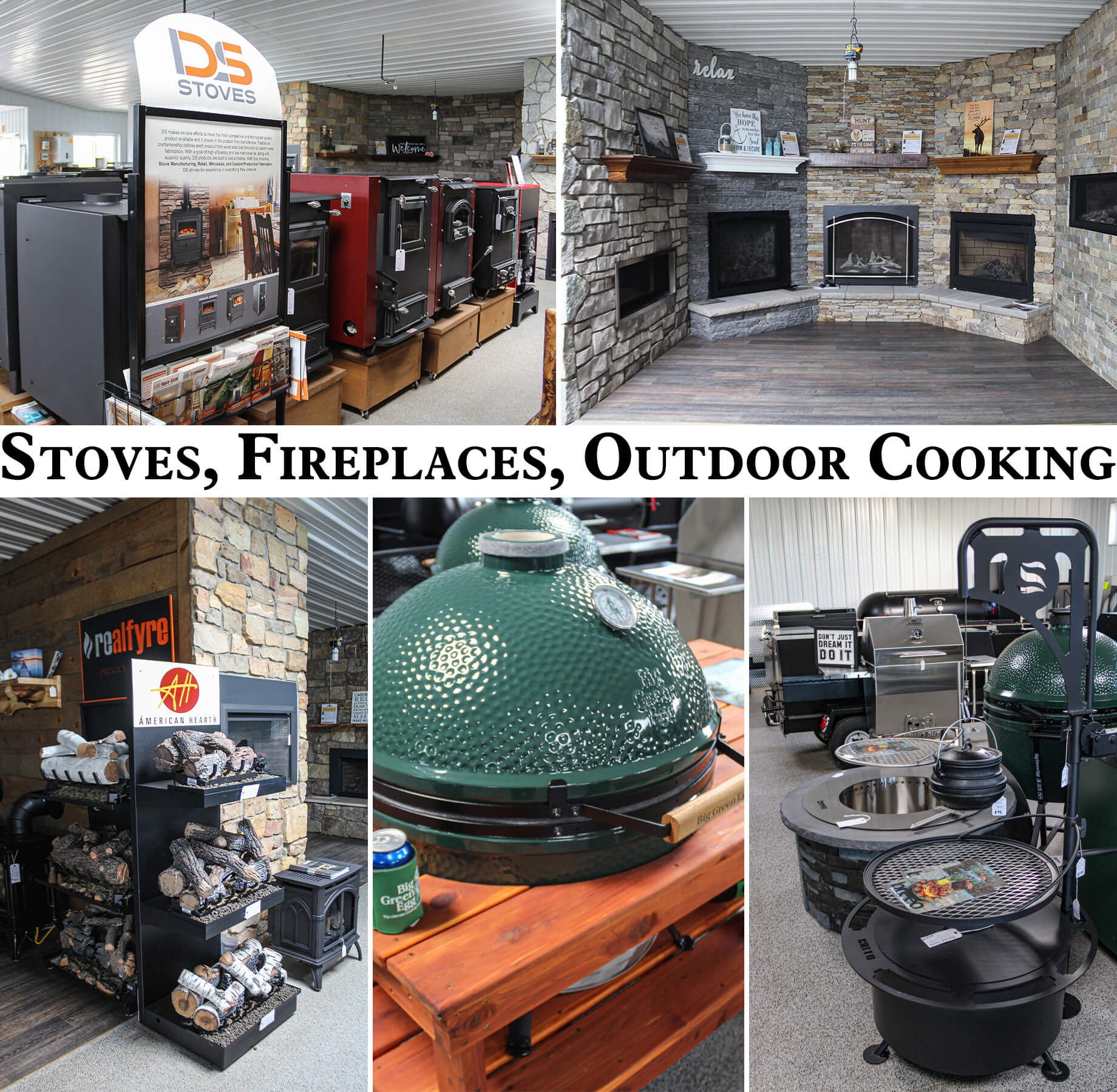 Collage of Fireside Stoves Products