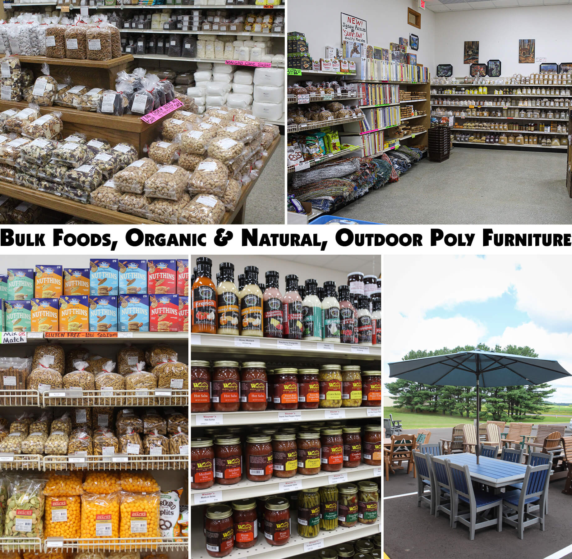 Collage of Weaver's Country Store's Products