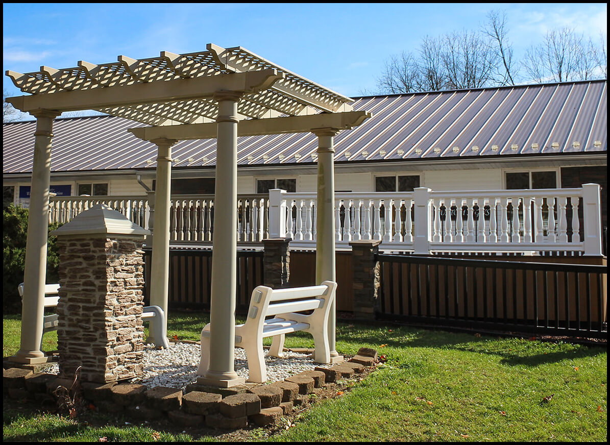 Backyard Veranda with Bench Underneath