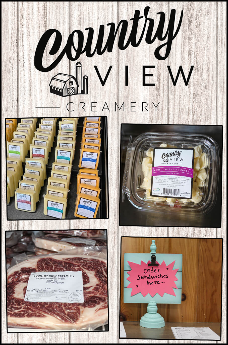 Collage of Country View Creamery's Products and Store