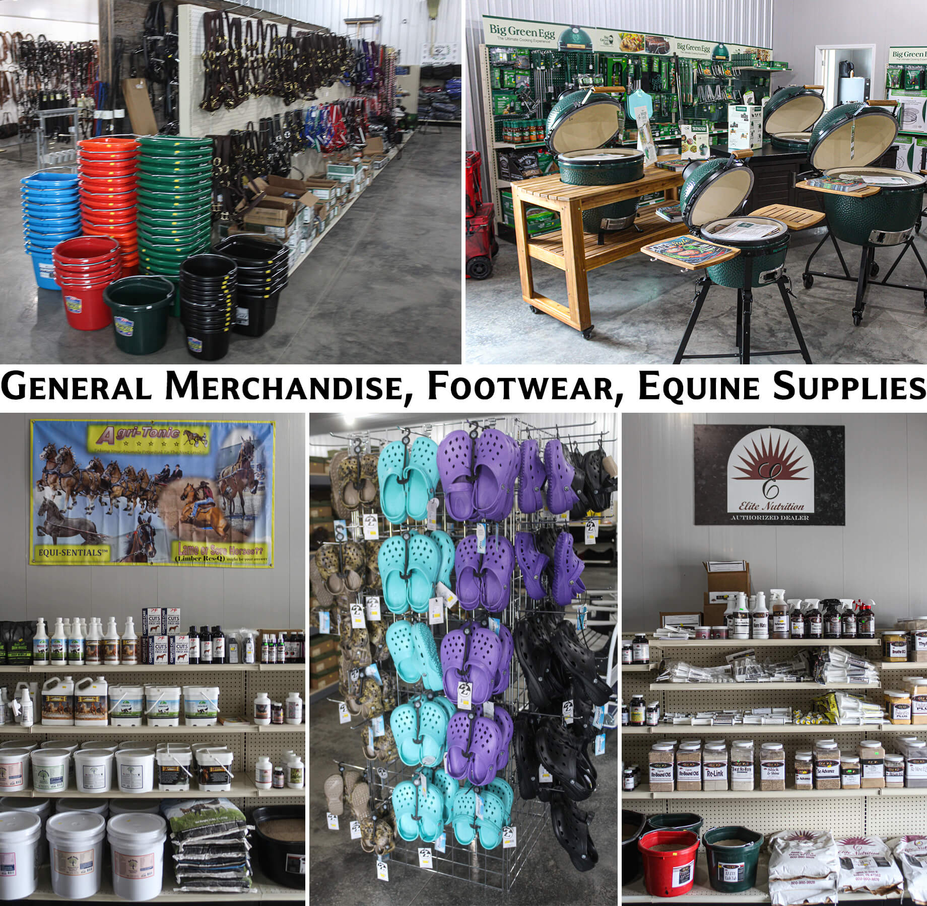 Collage of Miller's Hitching Post's Products