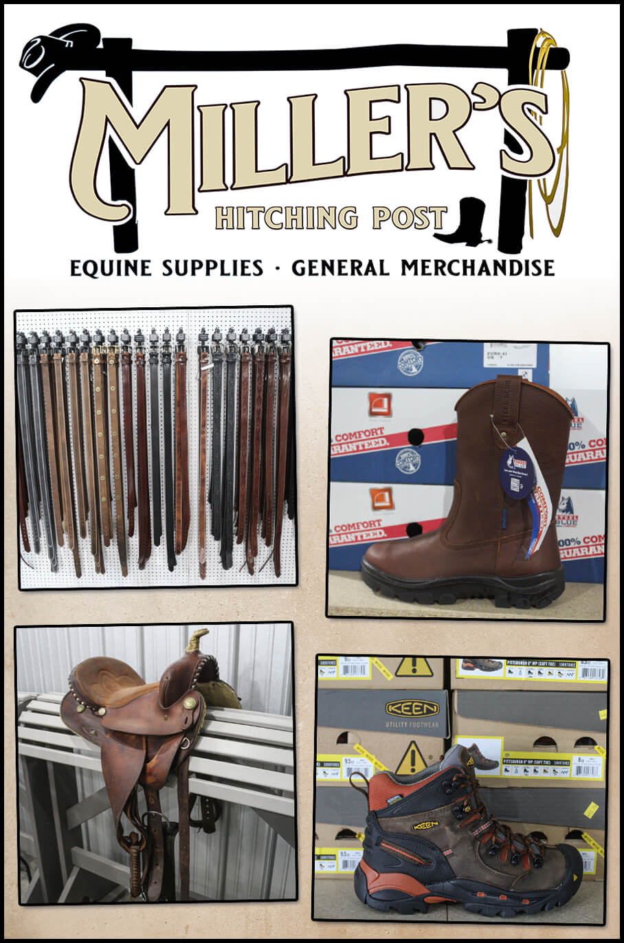 Collage of Miller's Hitching Post's Products