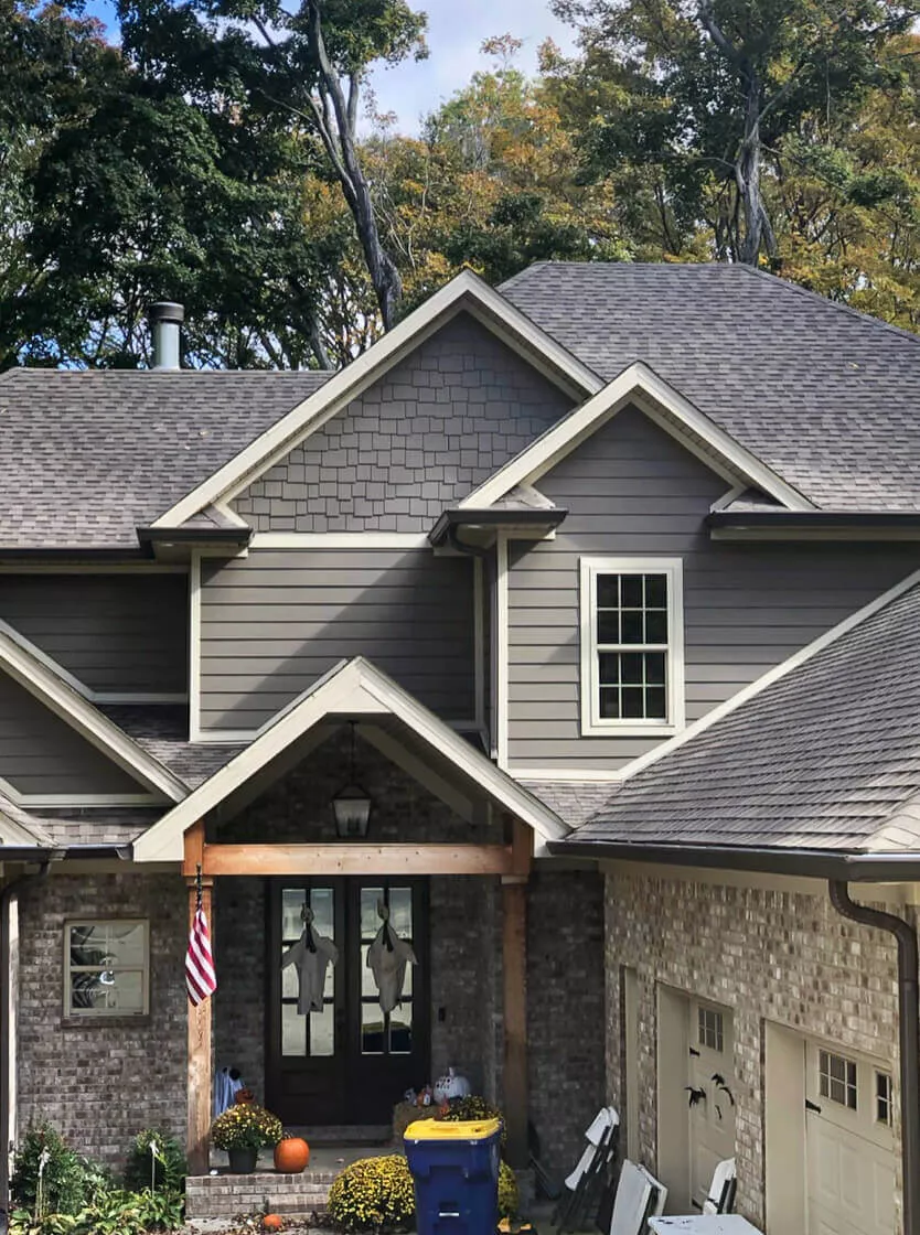 Miller's Guttering Munfordville, KY New Seamless Gutters on Multi Story Home