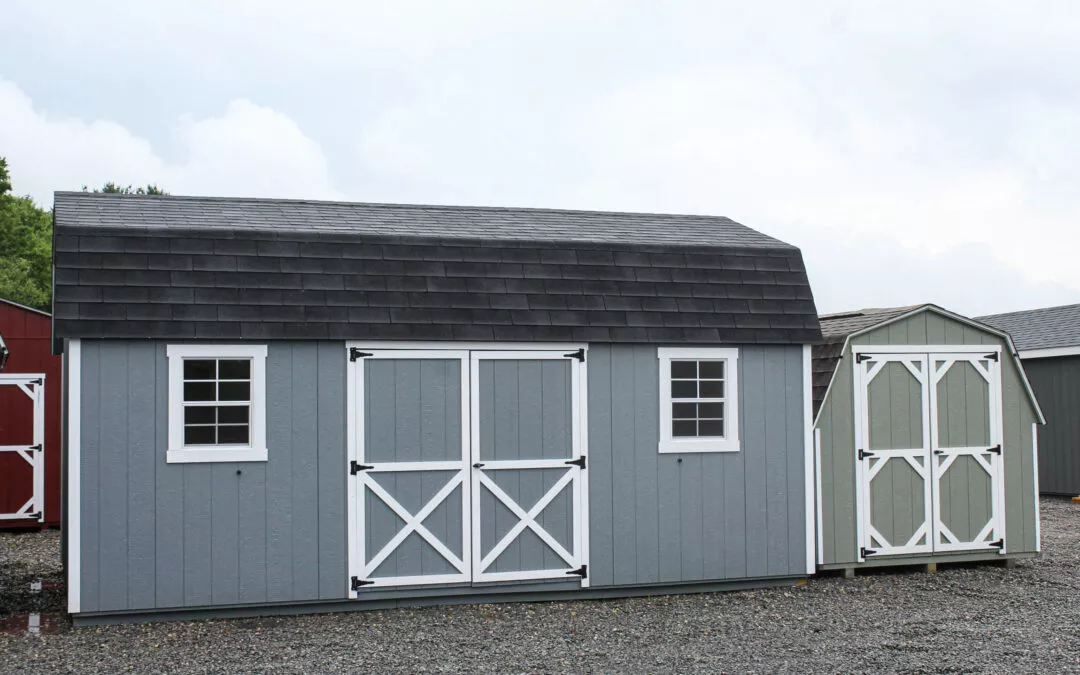 Summit Structures & Outdoor Living Greenville, PA Wooden Sheds with Shingled Roofs and Double Doors