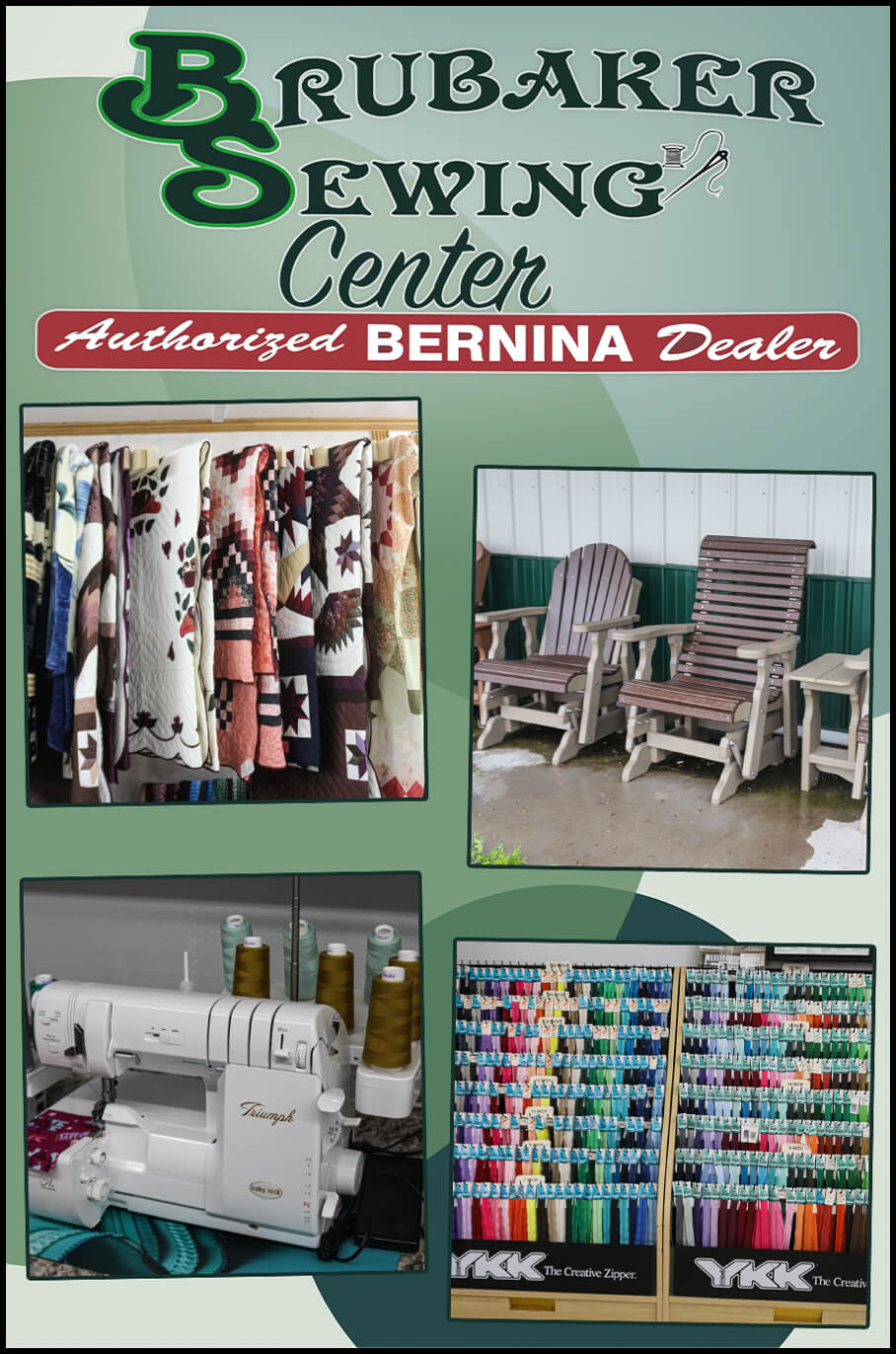 Collage of Brubaker's Sewing Center's Products