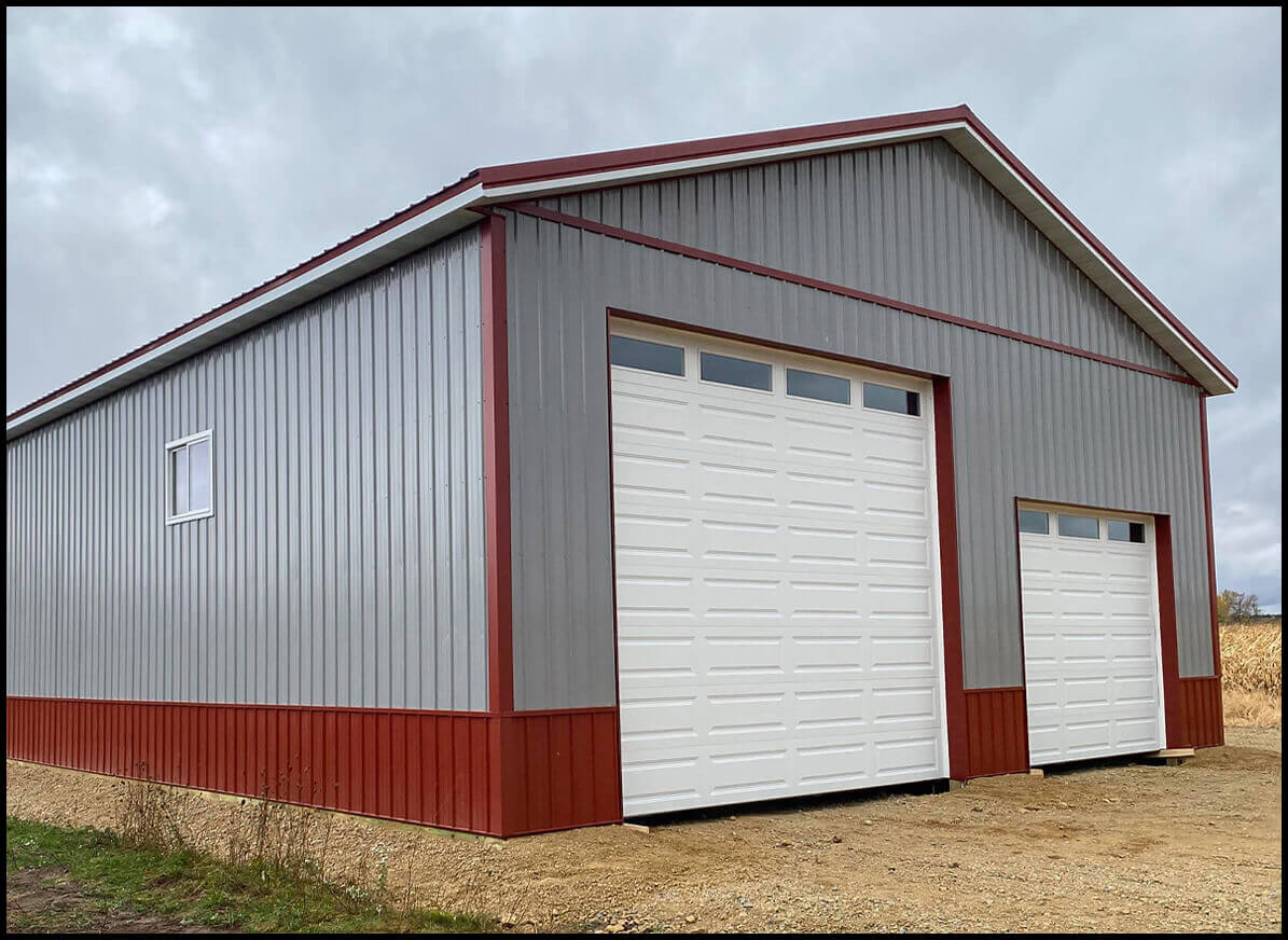 DL Building Albany, WI Pole Building Garage Door Warehouse