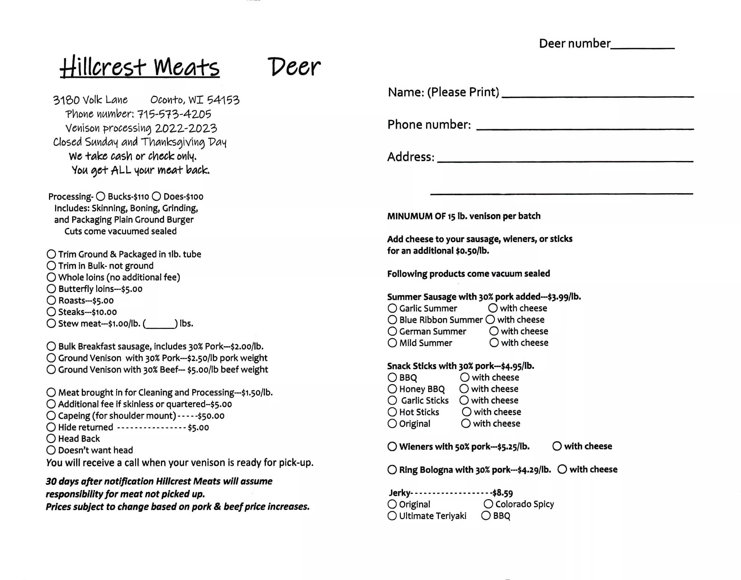 Hillcrest Meat Processing Just Plain Business