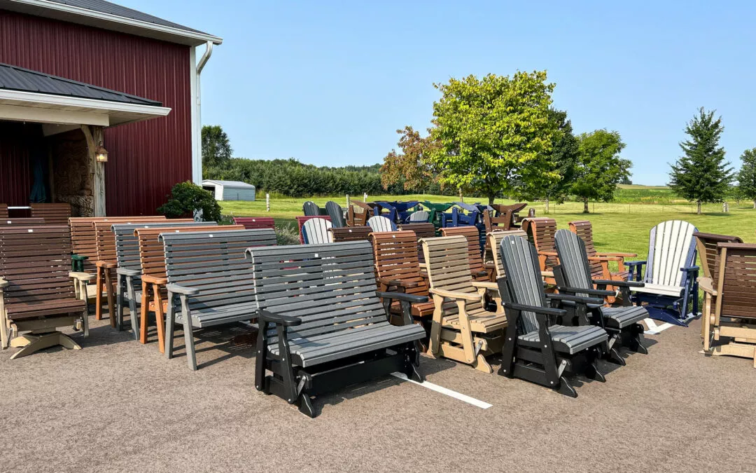 Weaver's Country Store Fall Creek, WI Poly Furniture on Display Outside of Country Store