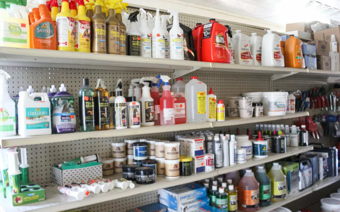 Trenton Farm Supply Trenton KY Equine Care Products Aisle in Farm Supply Store
