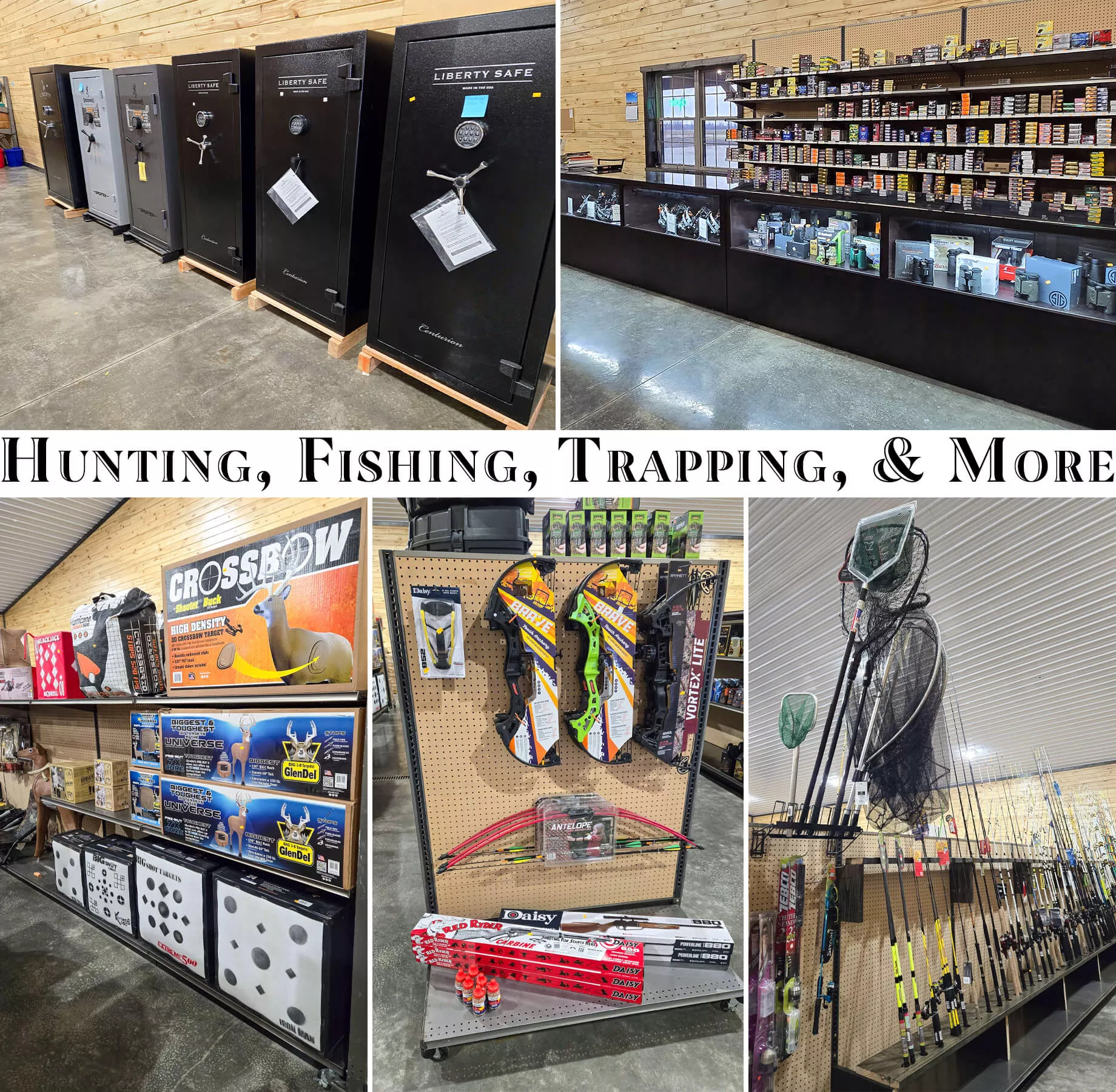 Midwest Sporting Goods Jamesport MO Collage of Midwest Sporting Goods' Products