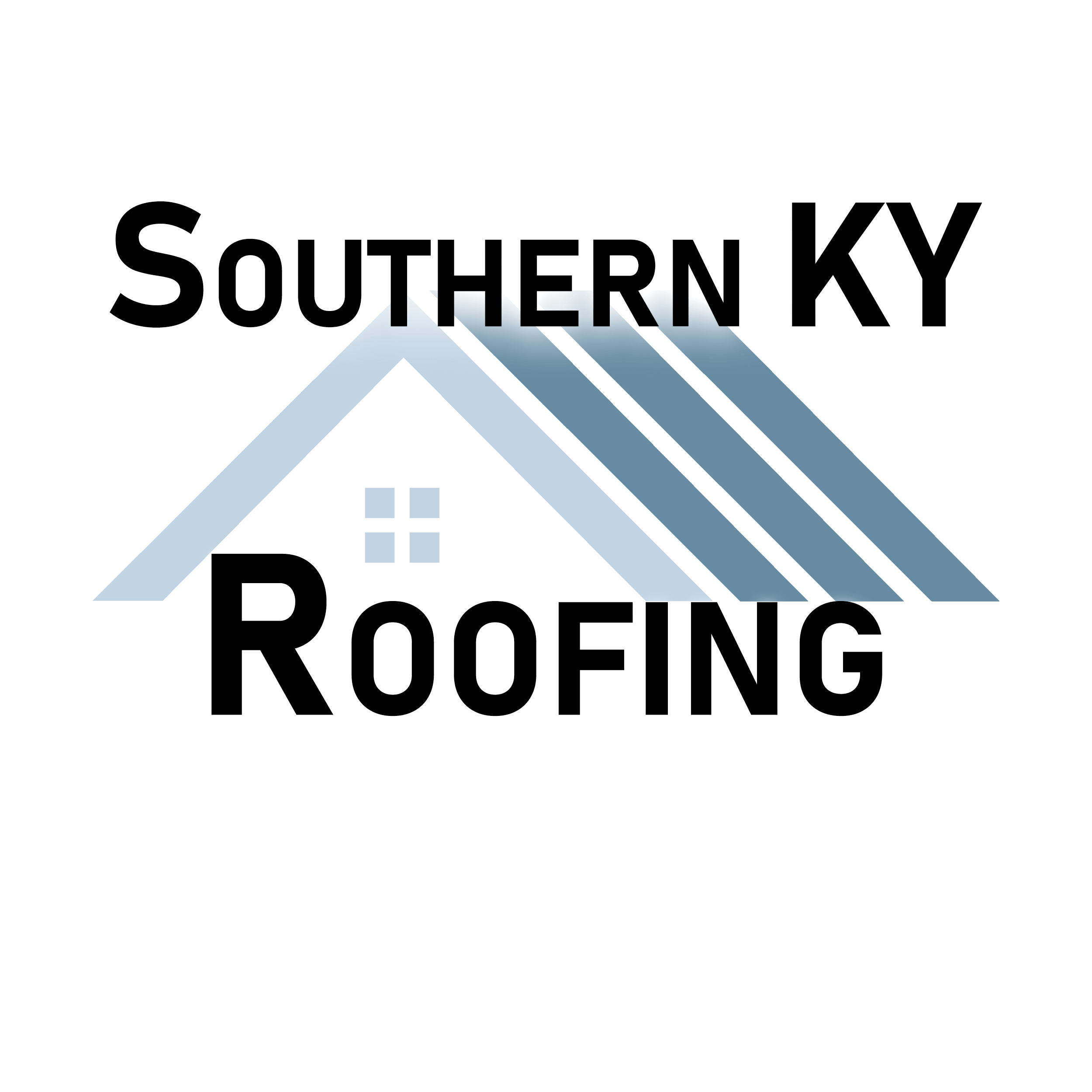 Southern KY Roofing Guthrie KY Logo of Southern KY Roofing. The design includes a stylized house roof above the word "Roofing" with "Southern KY" written above the roof.