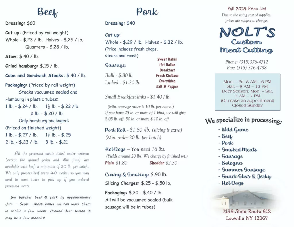 Nolt’s Custom Meat Cutting Just Plain Business