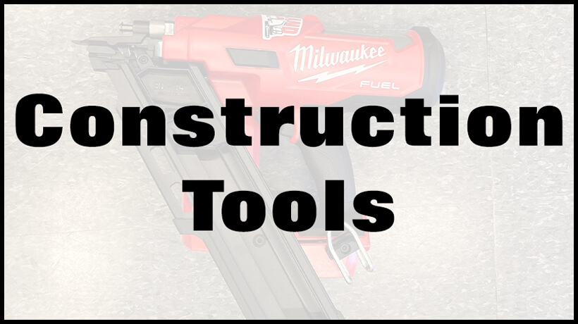 Image of a power tool with overlay text reading "Construction Tools.