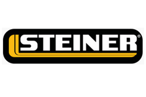 Steiner logo with stylized "L" shape and yellow accent on a black background.