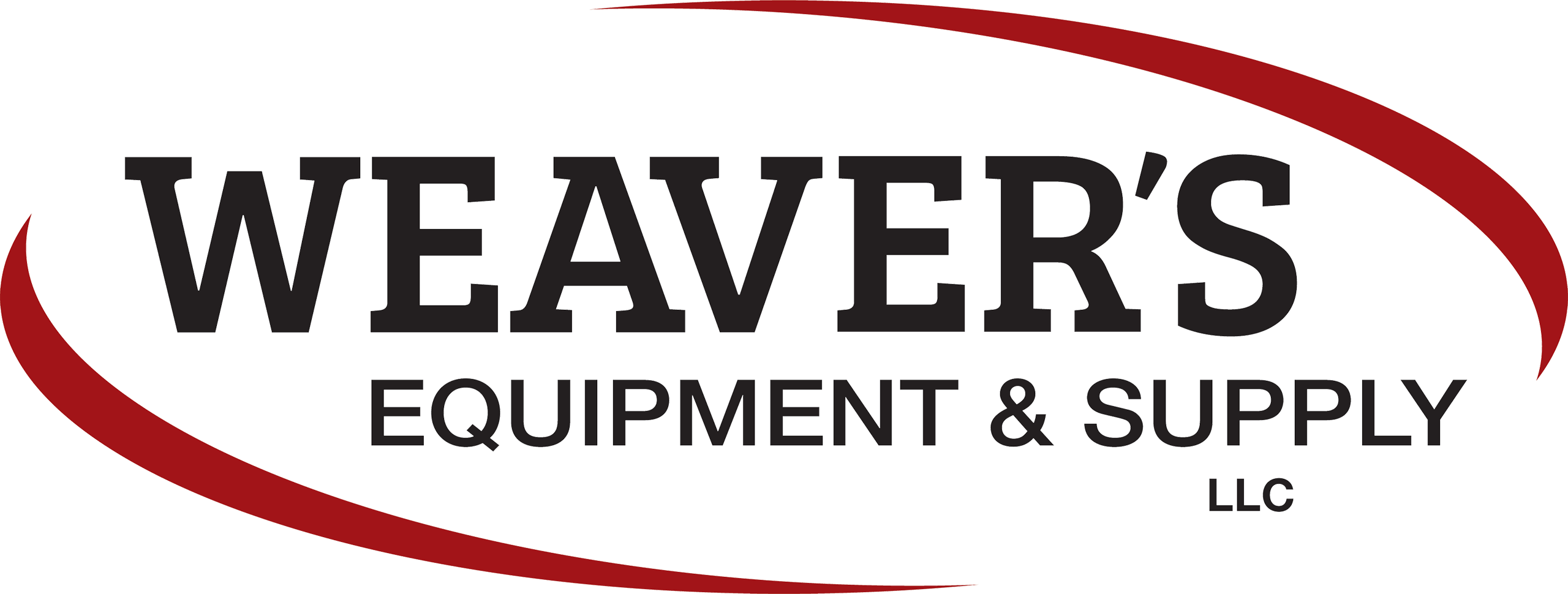 Weaver's Equipment & Supply Rentals Milo, MO Logo for Weaver's Equipment & Supply LLC, featuring bold black text and two red curved lines above and below the company name.