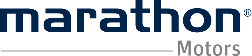 Marathon Motors logo with "marathon" in large blue letters and "Motors" in smaller gray letters below the right side.
