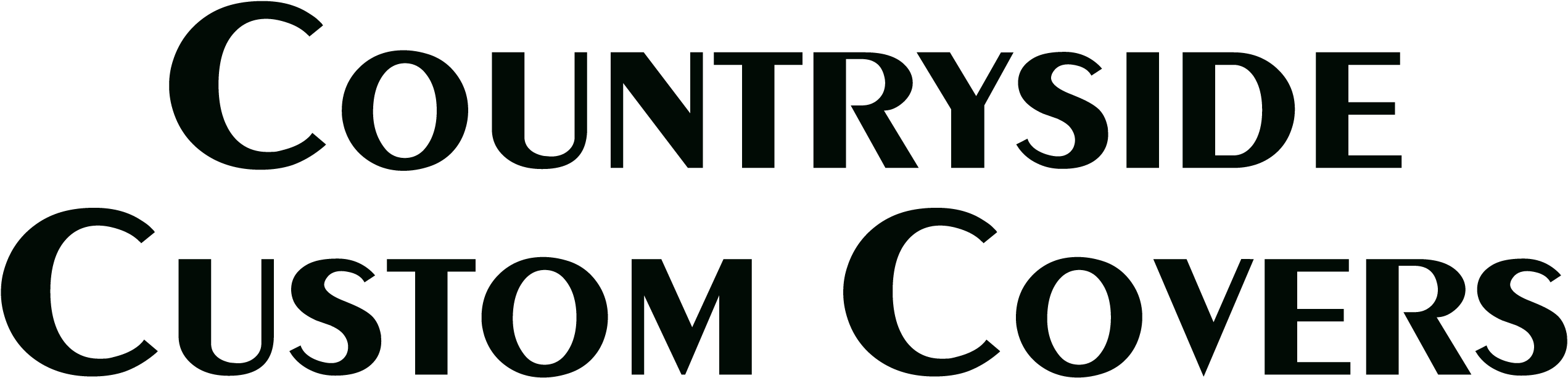 Black text on a transparent background reads "Countryside Custom Covers" in large, capitalized letters.