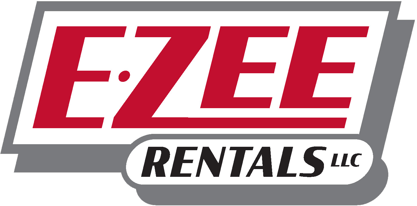 E-Zee Rentals E•ZEE RENTALS LLC logo in bold red and black text with a gray and white background.