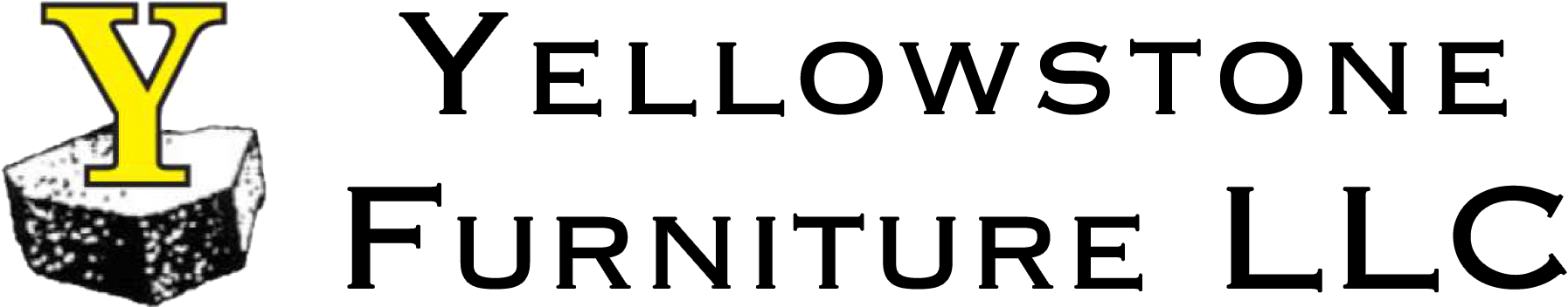 Yellowstone Furniture LLC logo with a large yellow "Y" on a stone block, followed by the company name in black text on a white background.