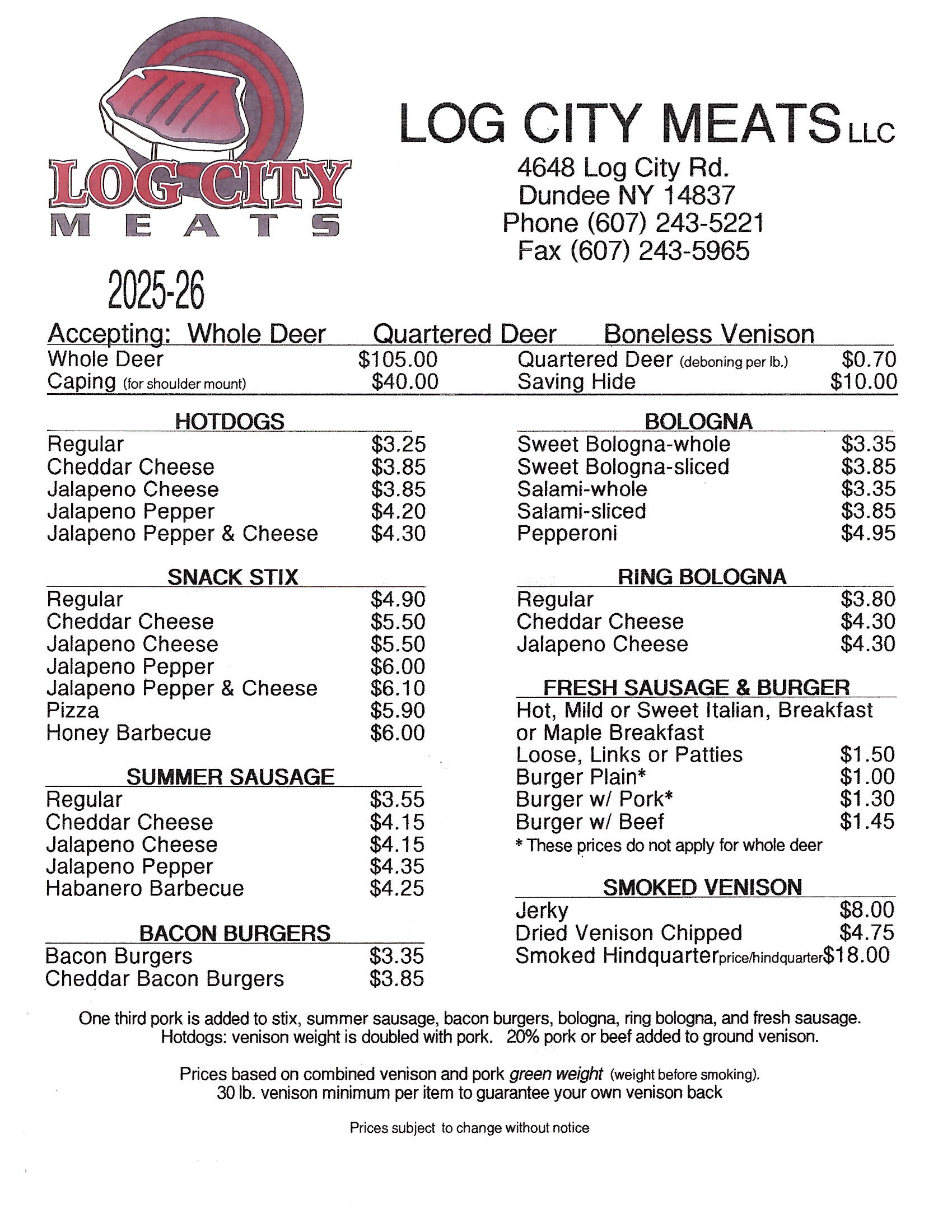 Log City Meats - Just Plain Business