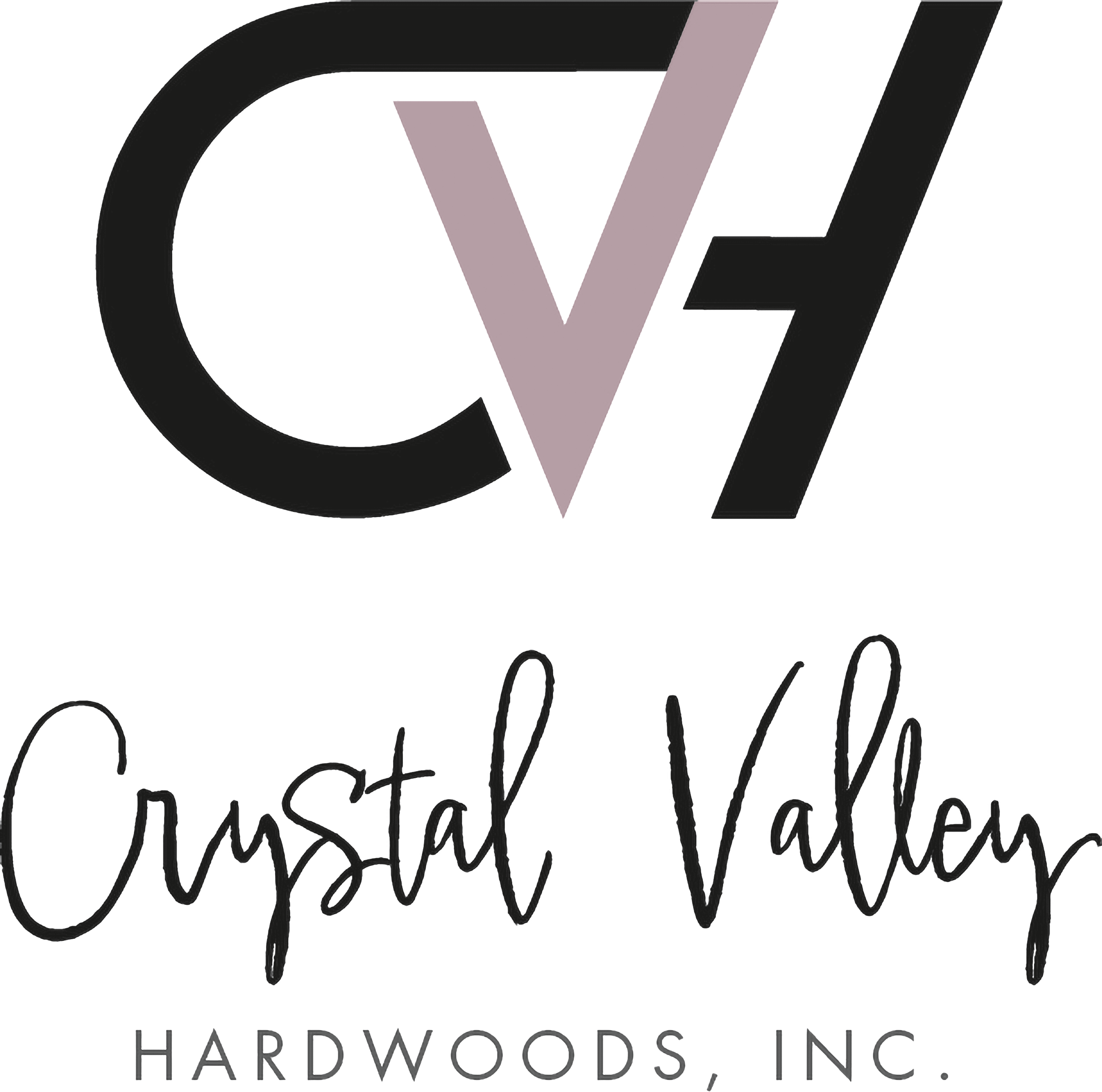 Crystal Valley Hardwoods Middlebury IN Logo for Crystal Valley Hardwoods, Inc. featuring the initials "CVH" in bold and stylized text above the company name in script and capital letters.