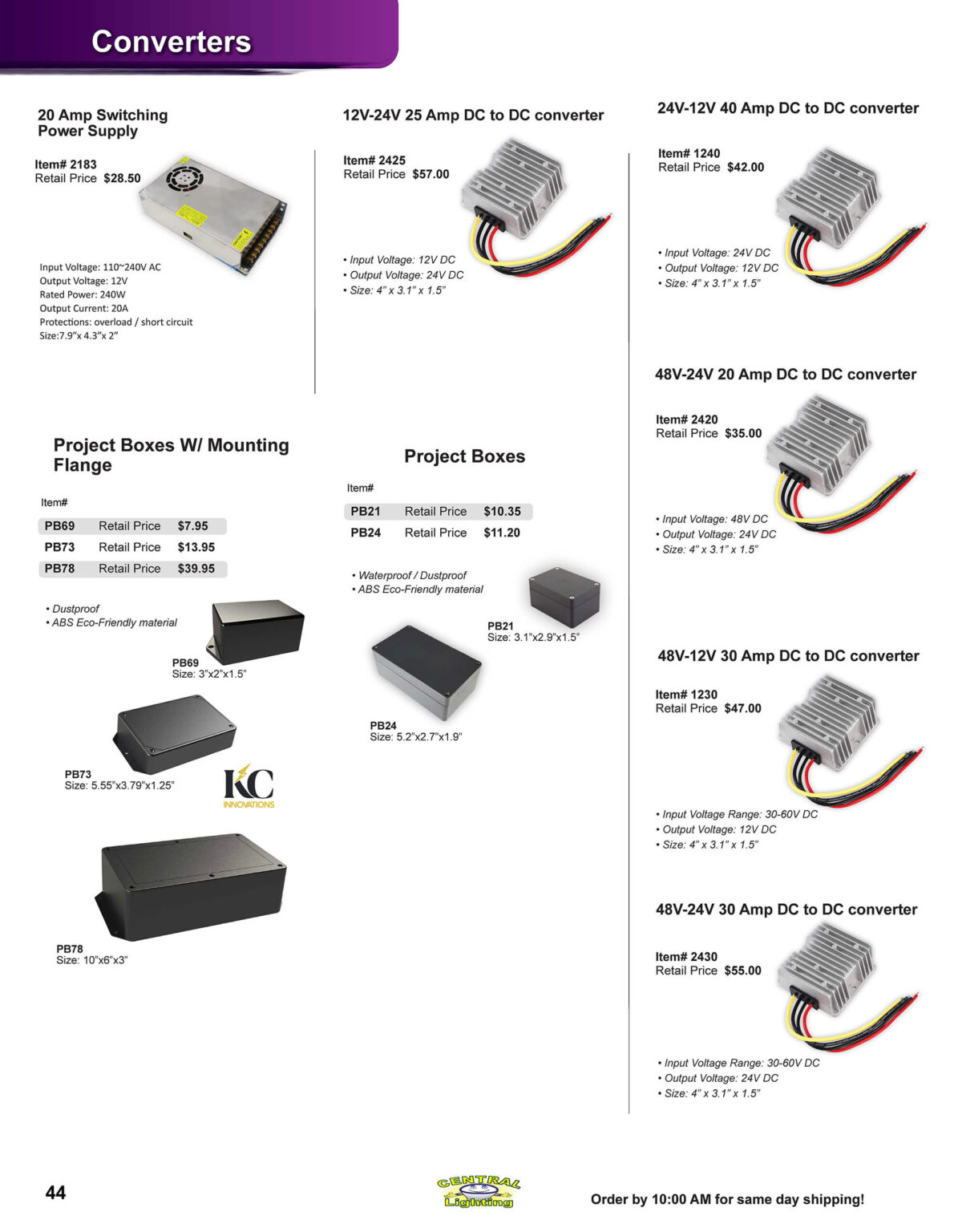 10.30.25 Central Lighting Fall 2025 Product Catalog Page 44