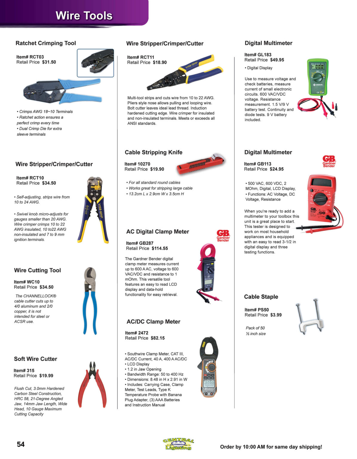 10.30.25 Central Lighting Fall 2025 Product Catalog Page 54