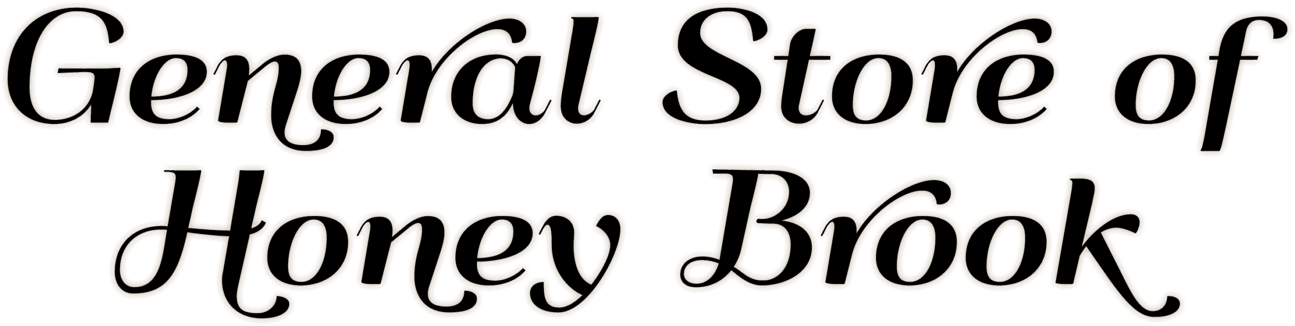Text reads "General Store of Honey Brook" in a stylized, cursive font on a white background.