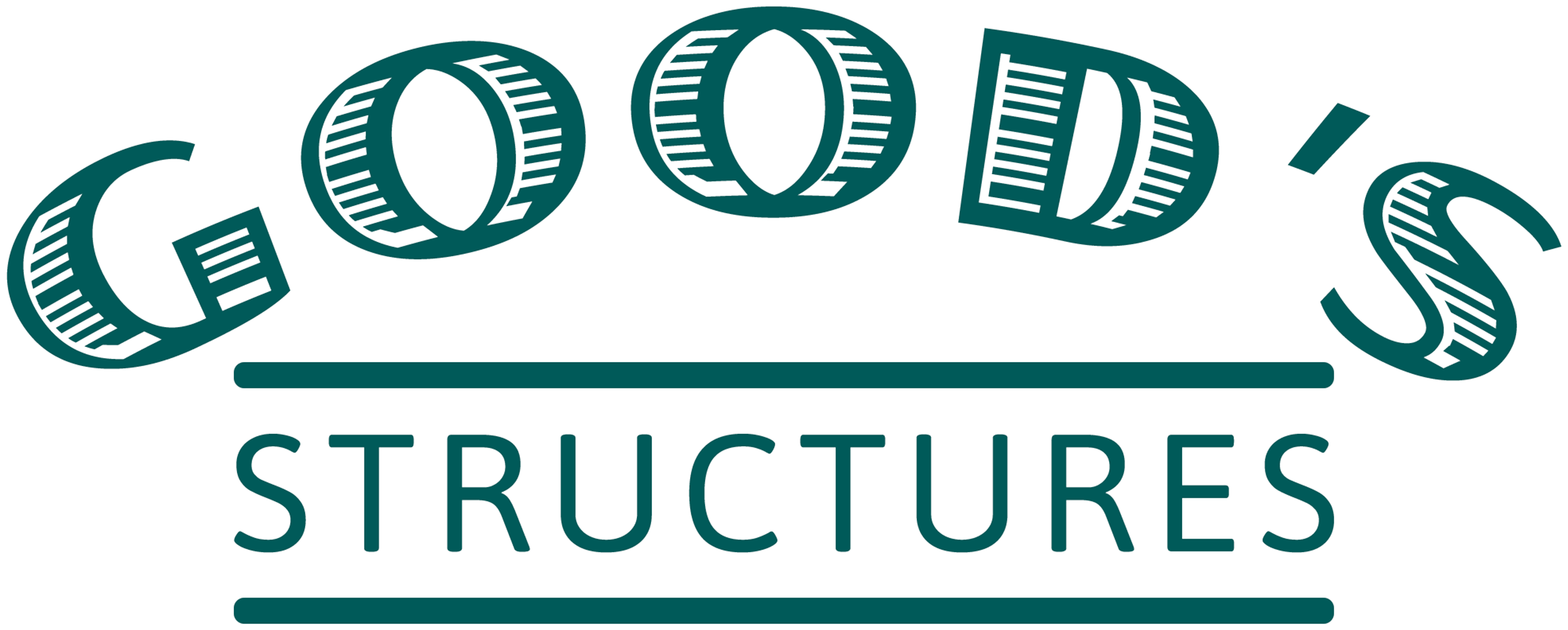 The image displays the words "GOOD'S STRUCTURES" with "GOOD'S" in large, stylized letters above "STRUCTURES" in a simpler font, separated by a horizontal line.