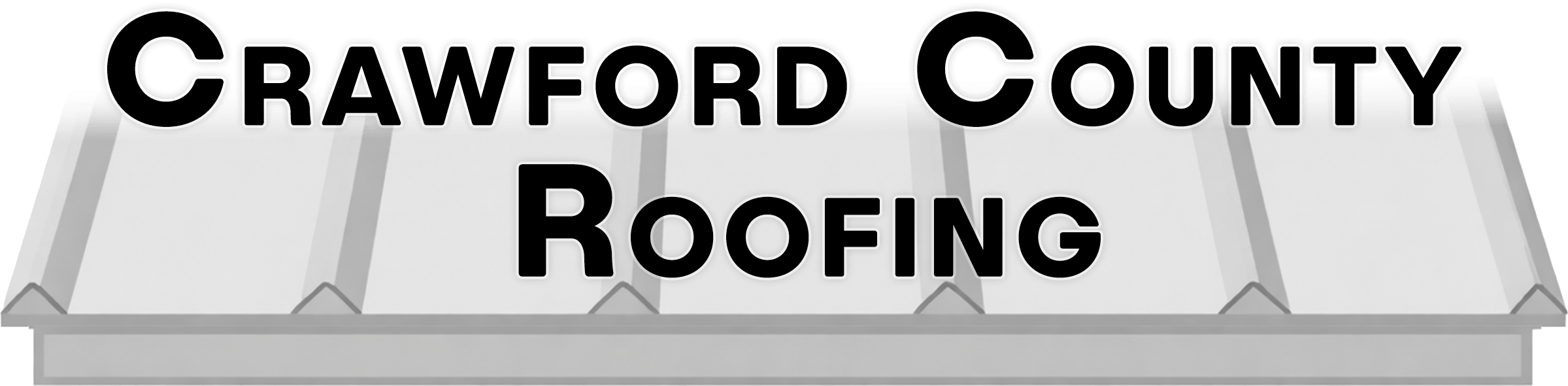 The text "Crawford County Roofing" appears in bold letters above a graphic of a metal roof.