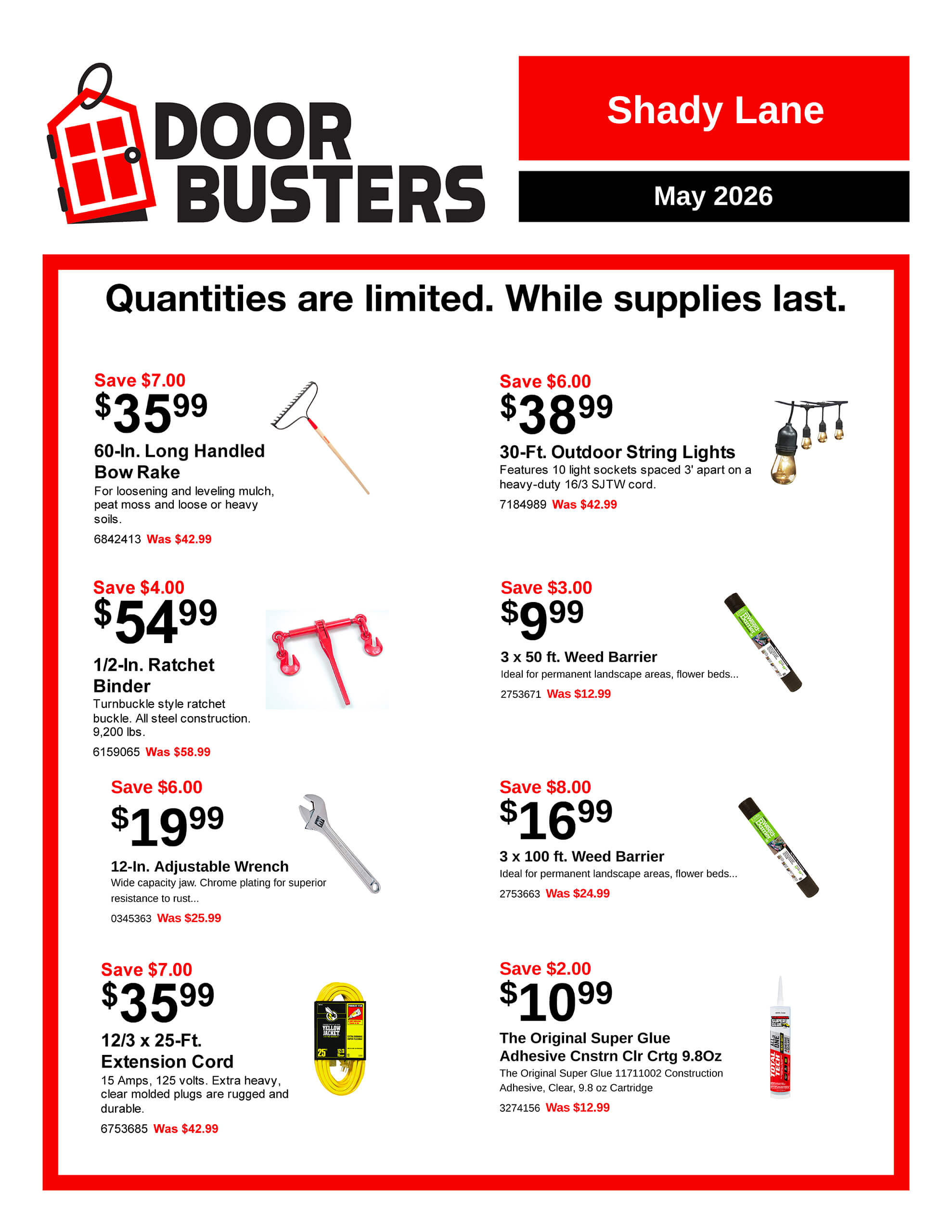 Sales flyer with the heading 