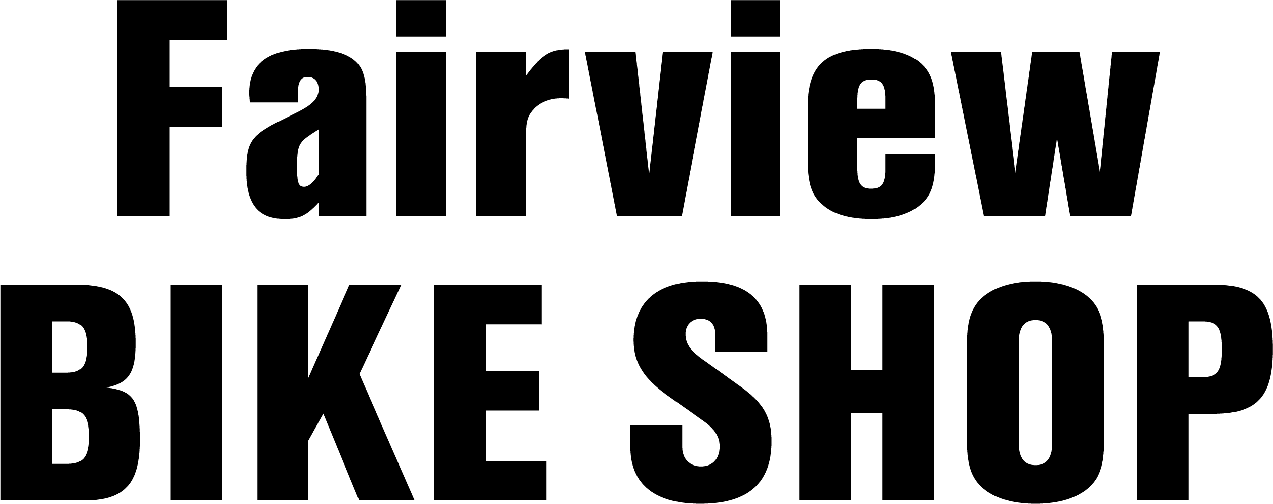 Bold black text reads "Fairview BIKE SHOP" on a plain light background.